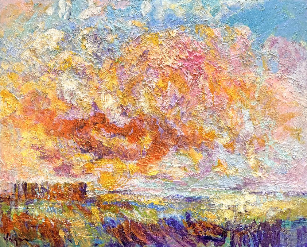 Fiery Sunset Field by Dorothy Fagan