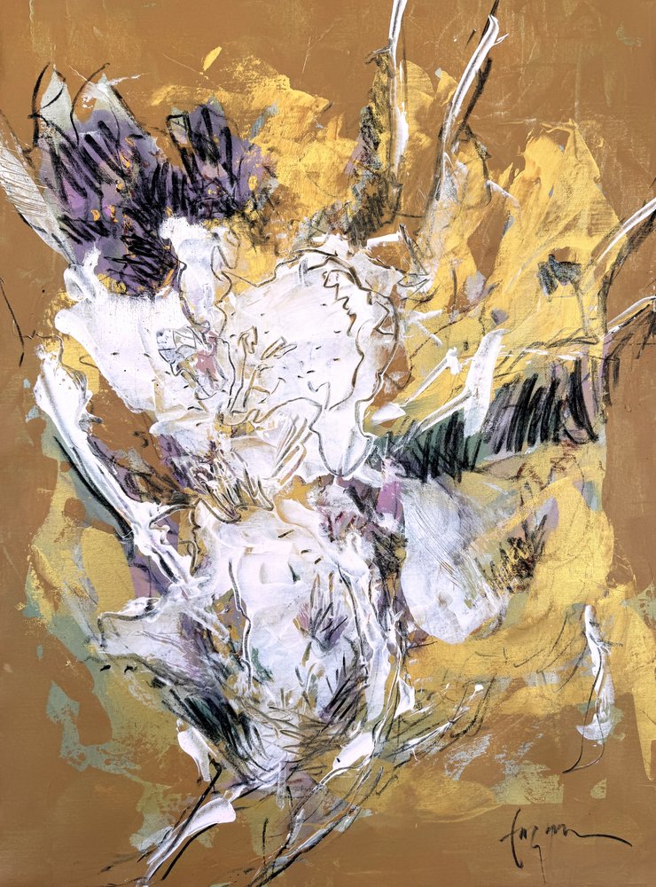 Golden Floral Bloom by Dorothy Fagan
