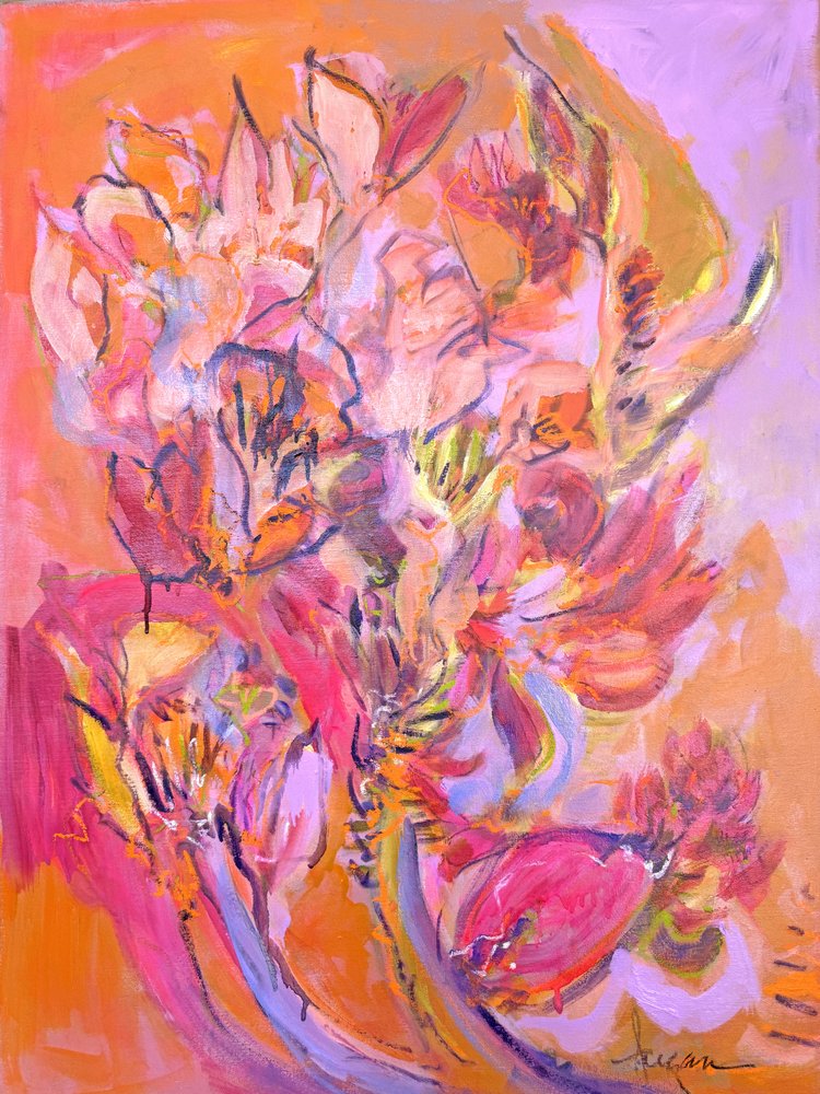 Vibrant Abstract Blooms by Dorothy Fagan