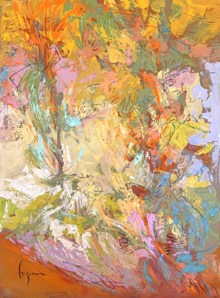 Vibrant Garden Abstract by Dorothy Fagan