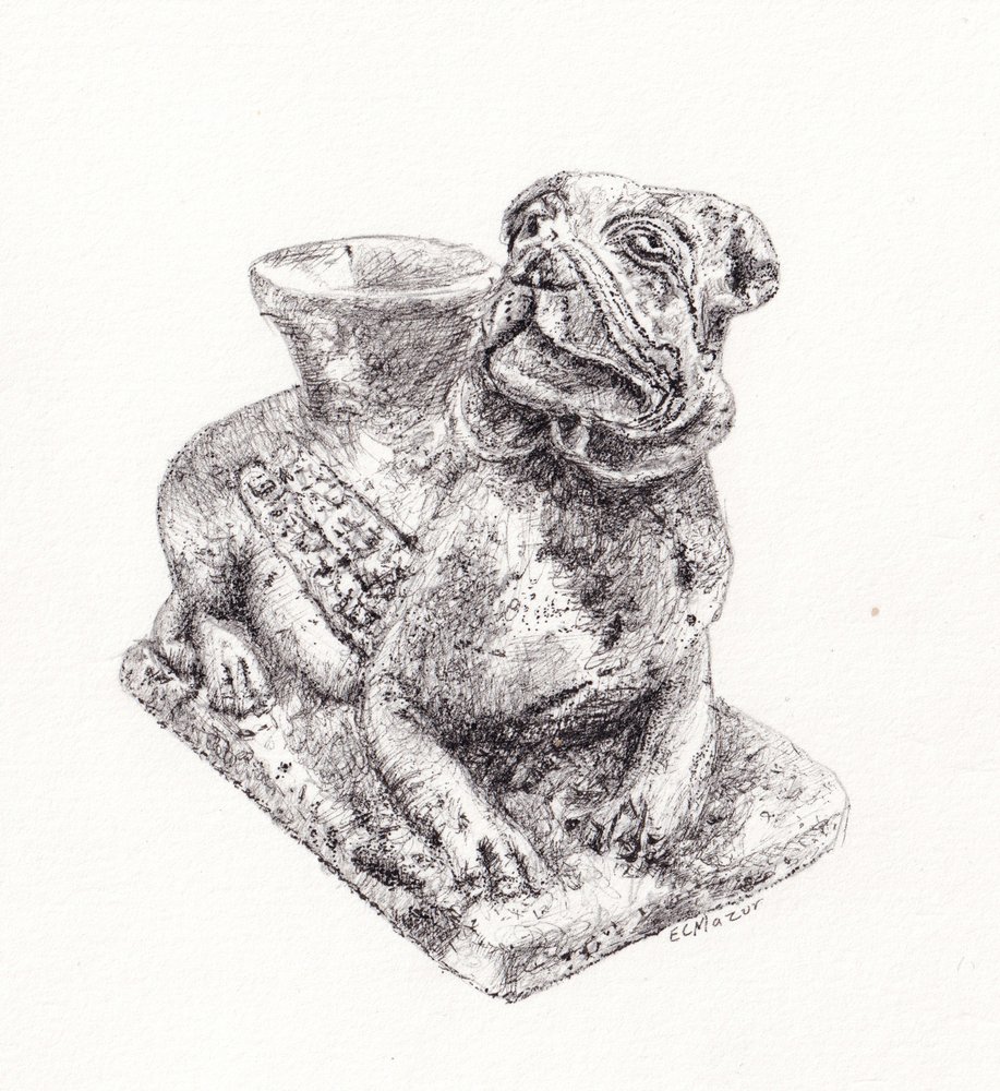 Charming Bulldog Statue by EC Mazur