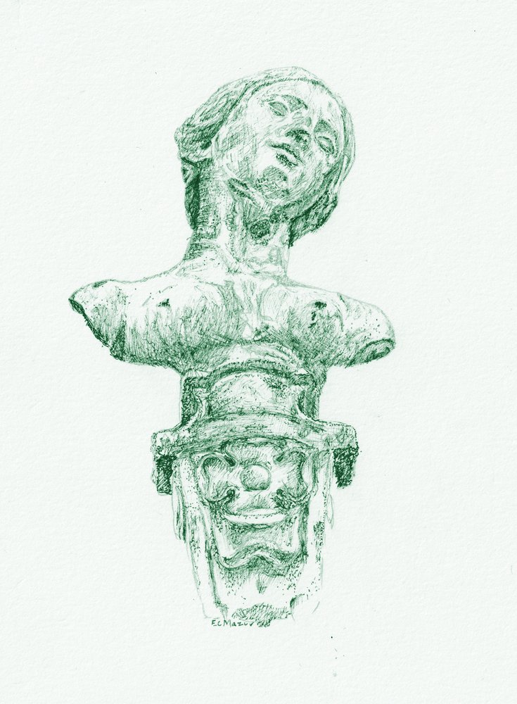 Green Classical Bust by EC Mazur