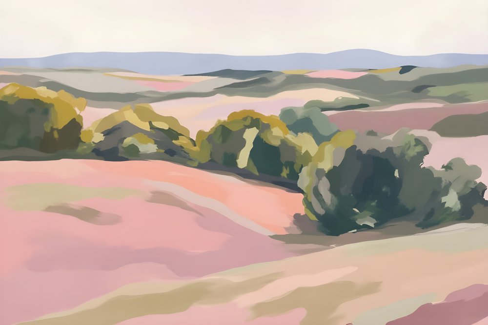 Pink Rolling Hills by Edie