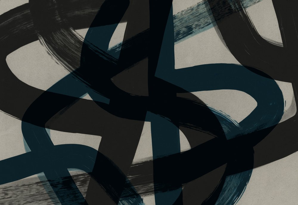 Intertwined Blue Strokes by Edward Selkirk