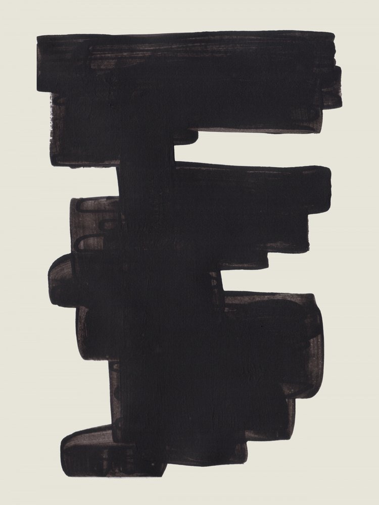 Abstract Black Brushstrokes by Ejaaz Haniff
