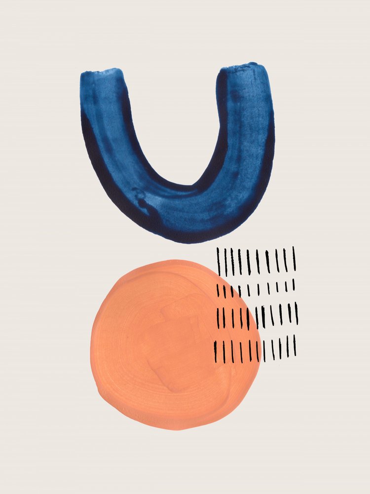 Blue Arch Orange Circle by Ejaaz Haniff