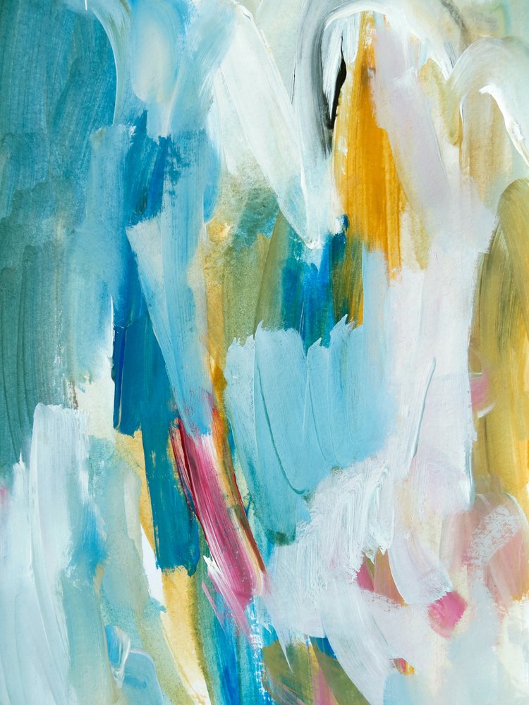 Blue Gold Abstract Flow by Ejaaz Haniff