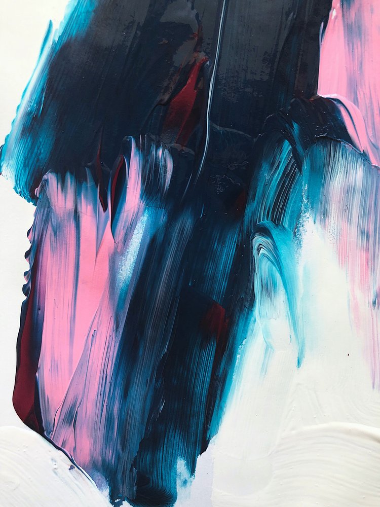Dynamic Blue Pink Abstract by Ejaaz Haniff