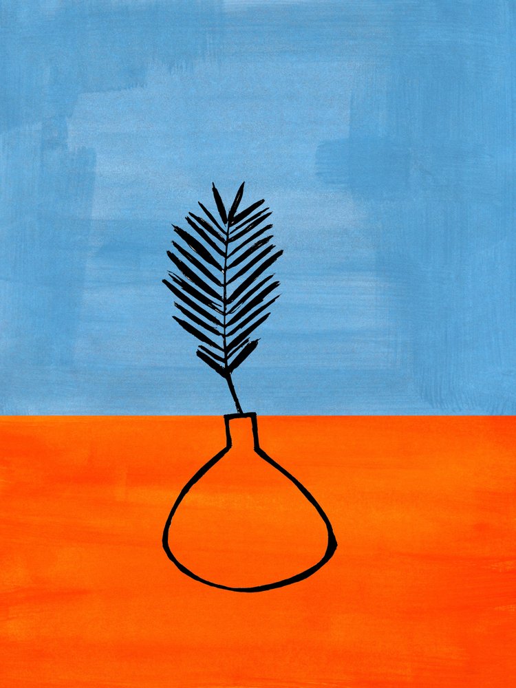 Modern Palm Leaf Vase by Ejaaz Haniff