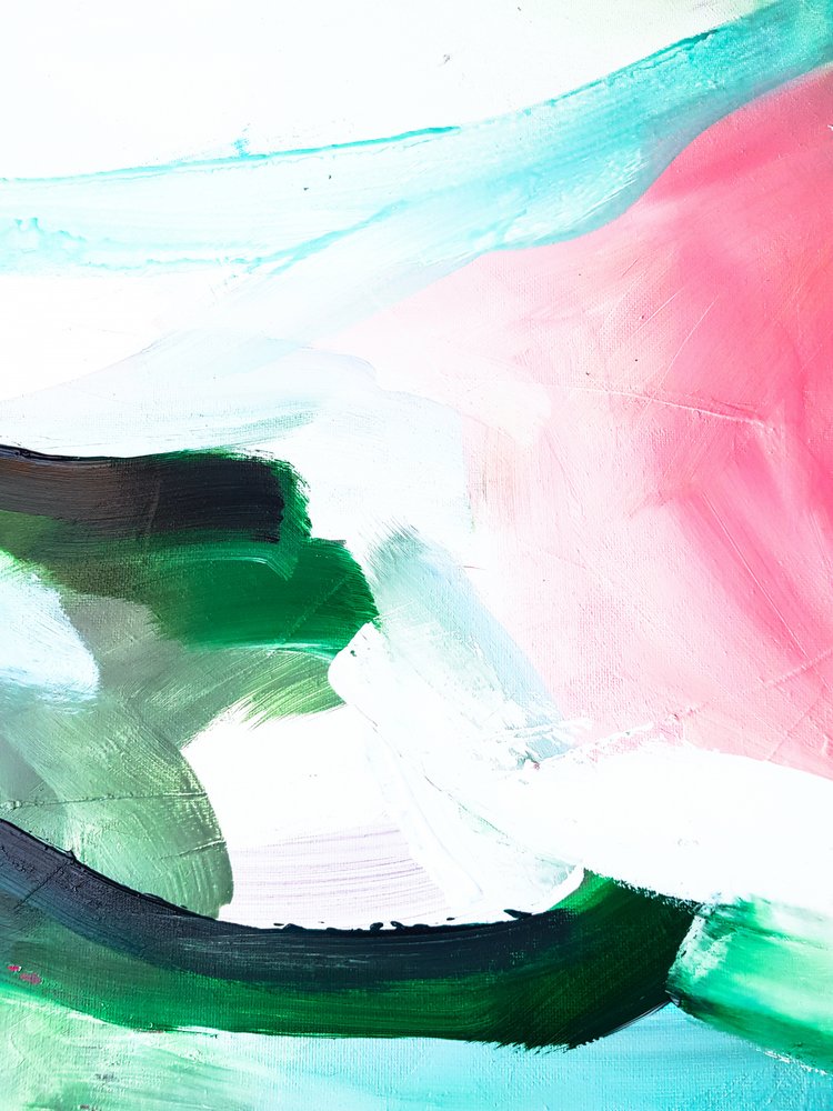Pink Green Turquoise Flow by Ejaaz Haniff