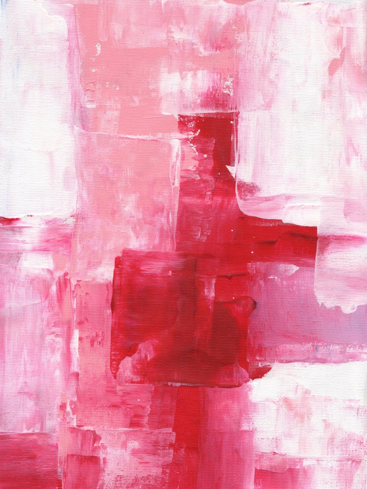 Pink Red Abstract Strokes by Ejaaz Haniff