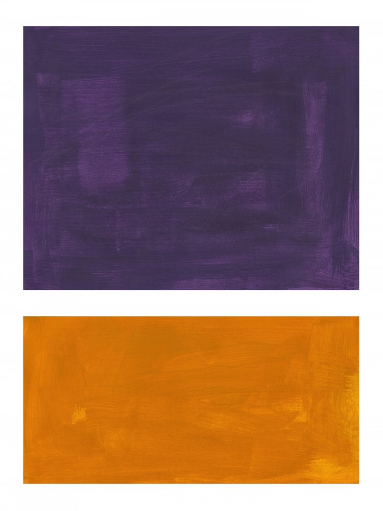 Purple Orange Abstract Blocks by Ejaaz Haniff