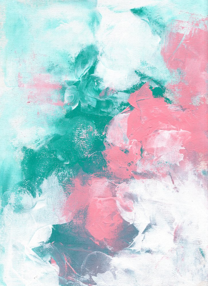 Teal Pink Abstract Flow by Ejaaz Haniff