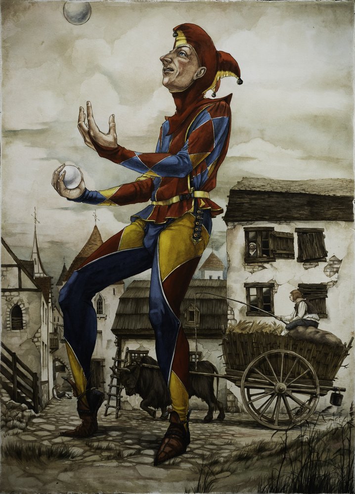 Medieval Jester Juggling by Ekaterina Andersson