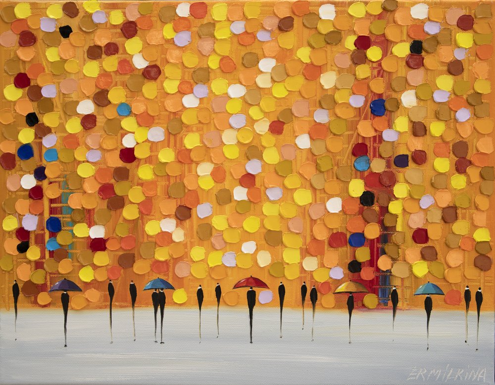 Abstract City Umbrellas by Ekaterina Ermilkina