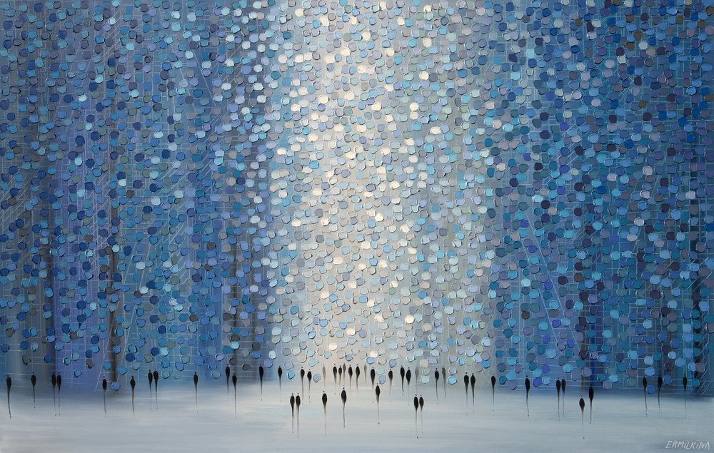 Path Through Blue Forest by Ekaterina Ermilkina