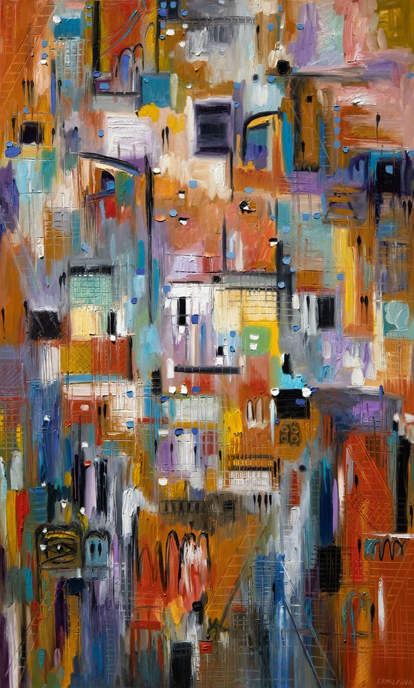 Vibrant Abstract Cityscape by Ekaterina Ermilkina