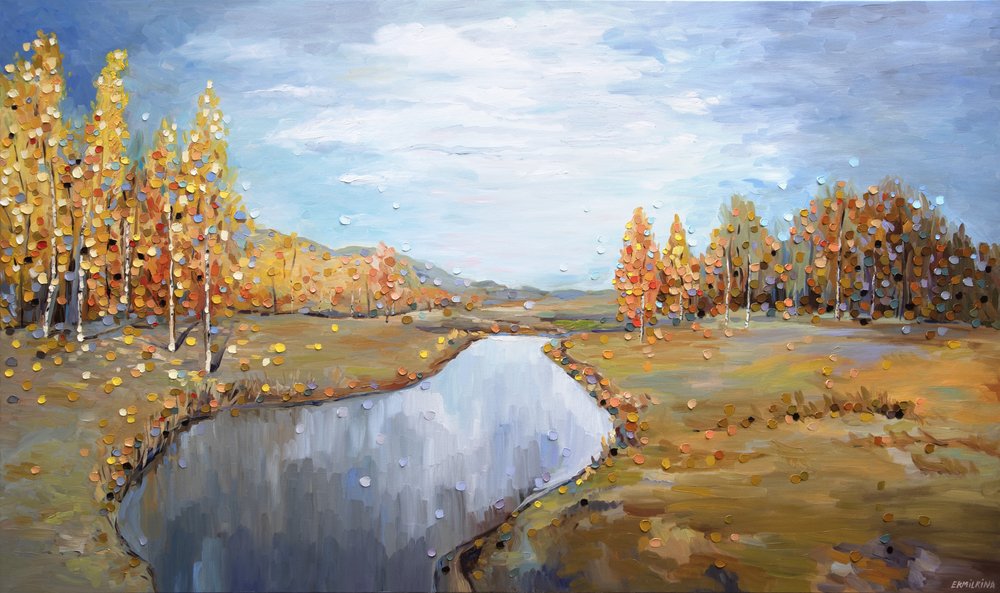 Vibrant Fall River by Ekaterina Ermilkina