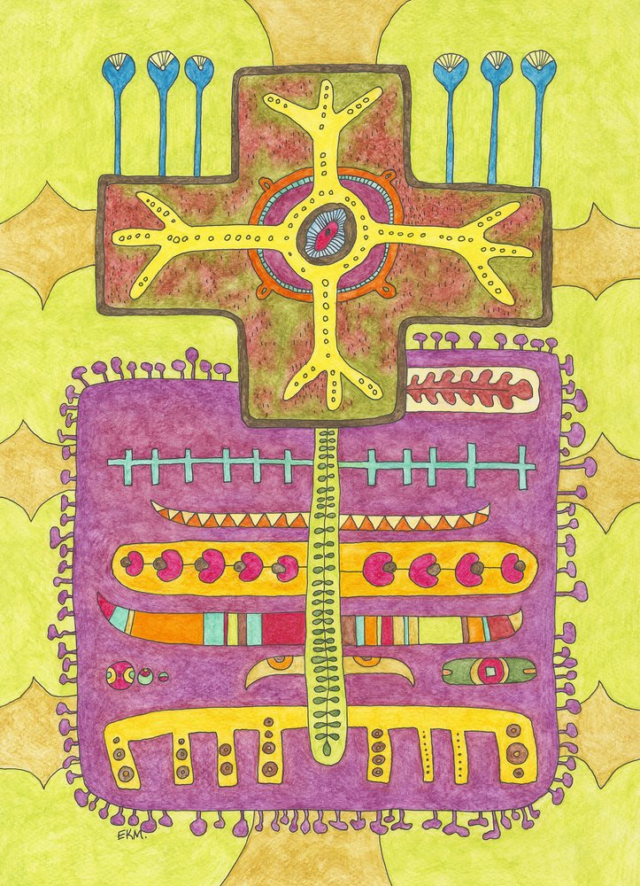 Vibrant Organic Abstract Structure by Elena Khomutova-Miller