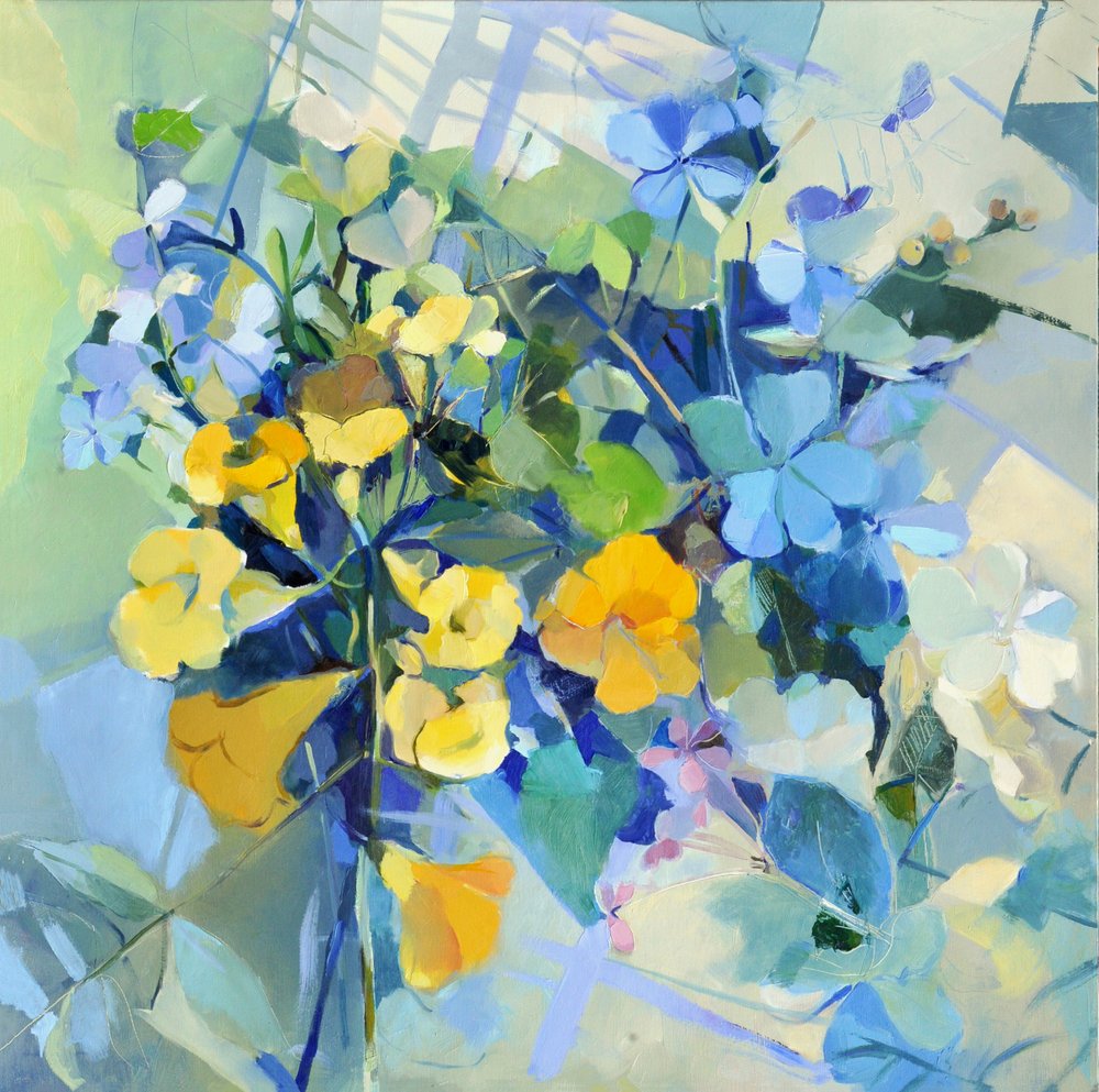 Yellow and Blue Bouquet by Elena Shraibman