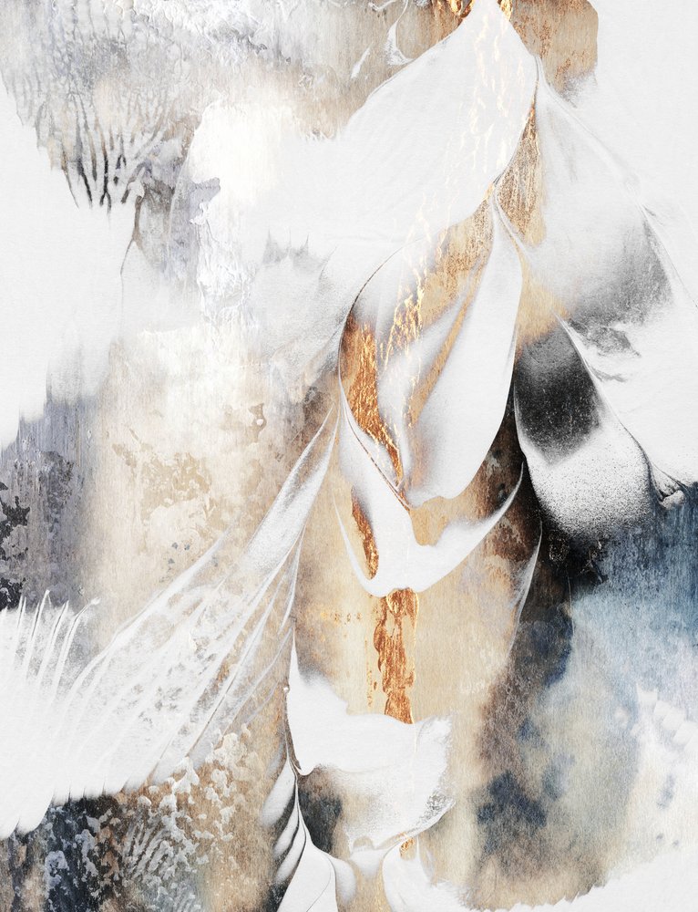 Golden Abstract Flow by Elisabeth Fredriksson