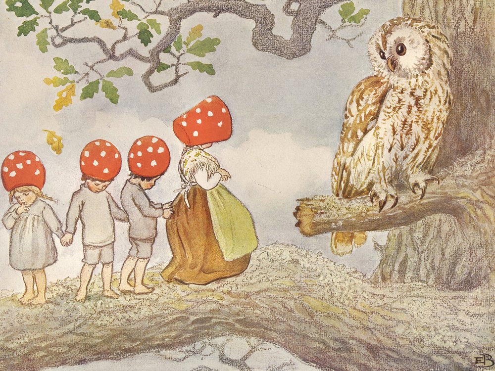 The Tomte Children - Mother Owl by Elsa Beskow