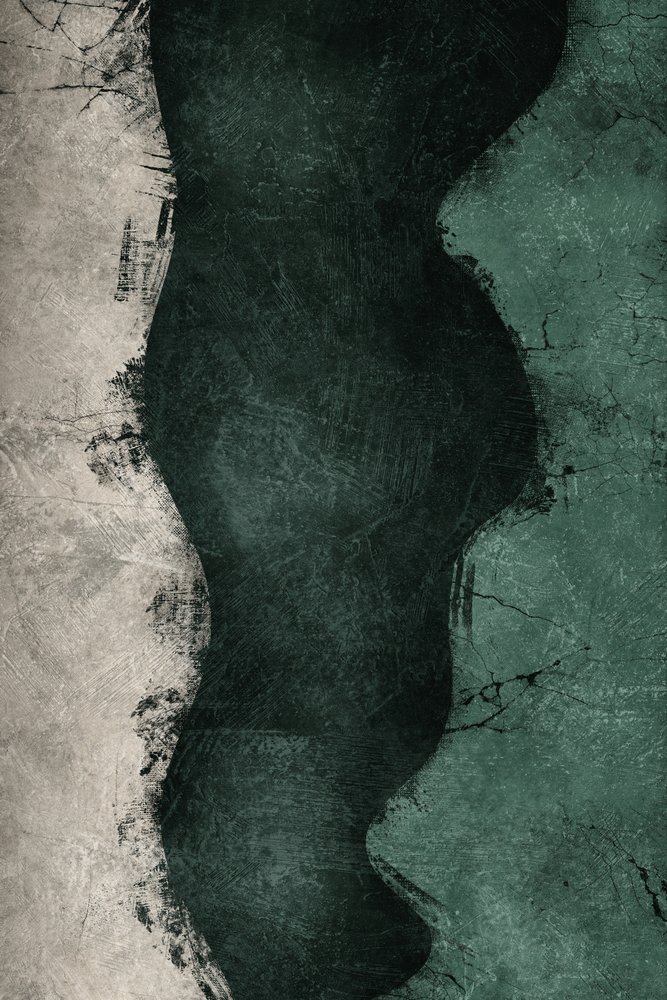 Deep Green Abstract Flow by Ema Paraschiv