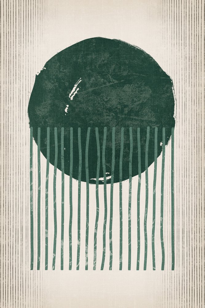 Deep Green Falling Lines by Ema Paraschiv