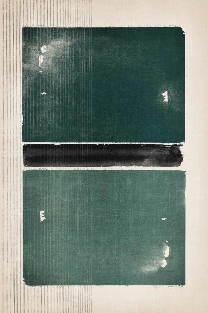 Emerald Green Stripe Abstract by Ema Paraschiv