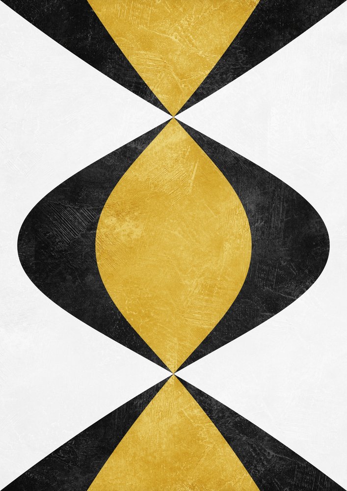 Geometric Gold Hourglass by Ema Paraschiv