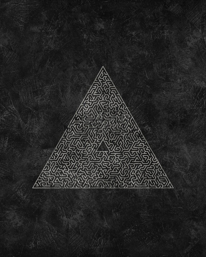 Geometric Maze Triangle by Ema Paraschiv: Fine art print