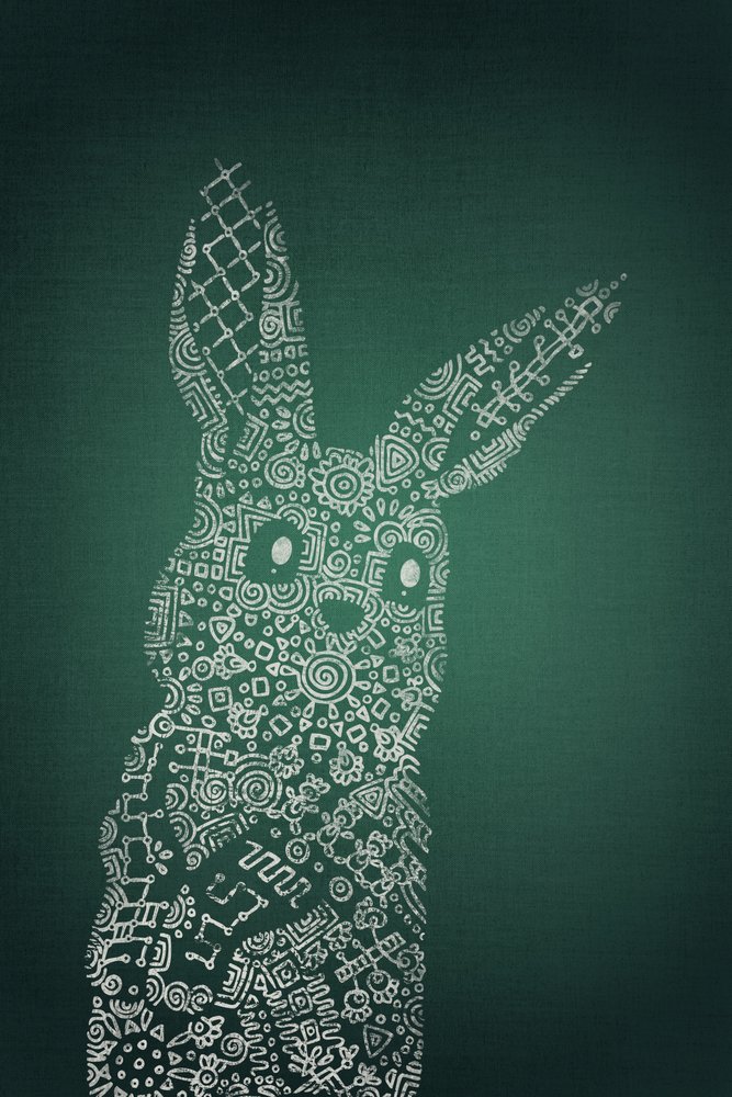 Intricate Doodle Rabbit by Ema Paraschiv