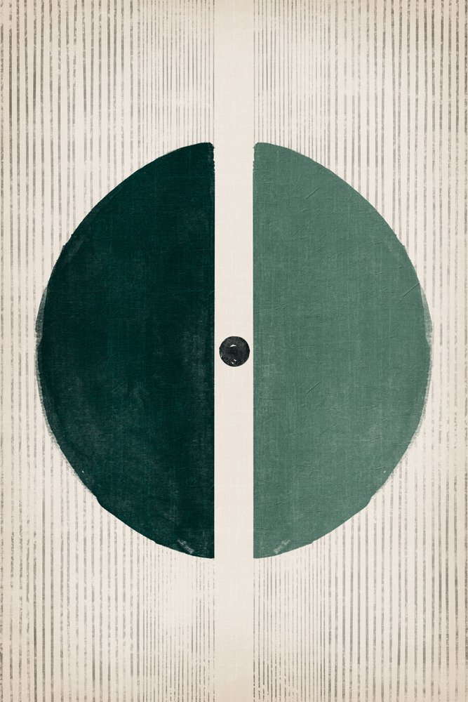Minimalist Split Green Circle by Ema Paraschiv