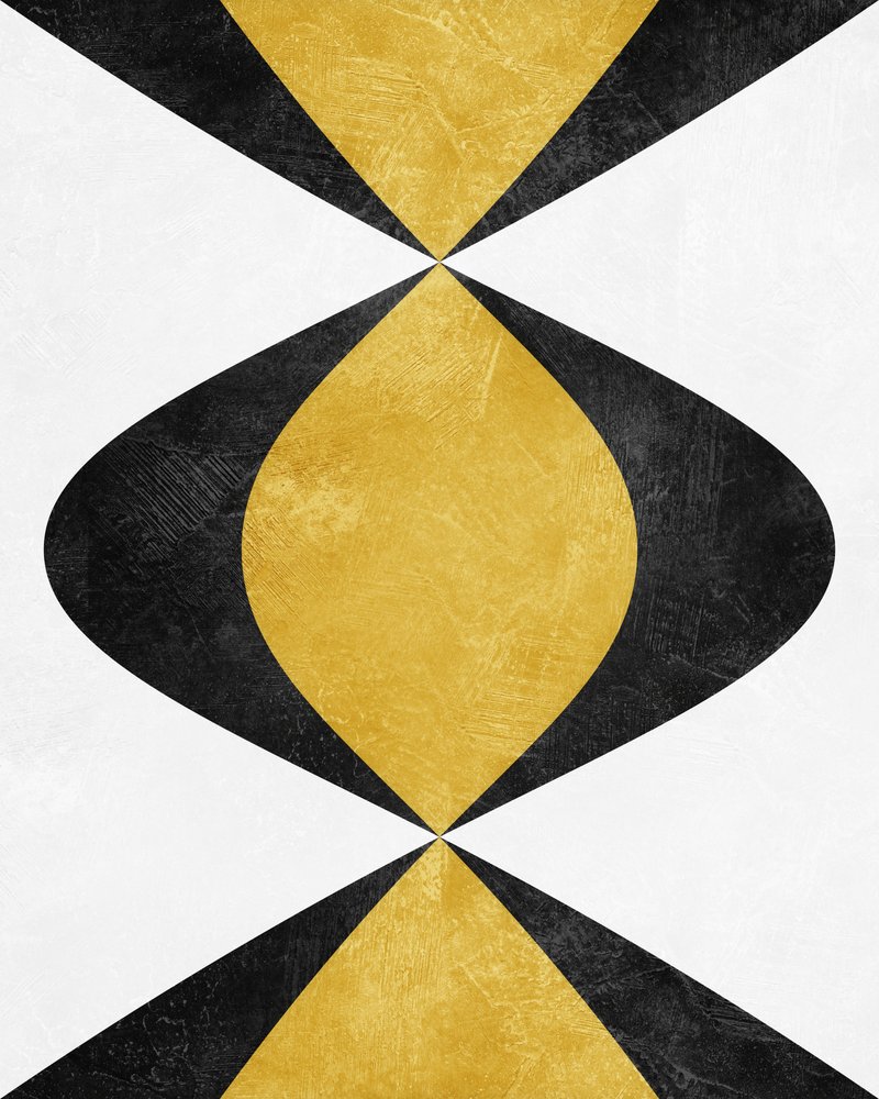 Modern Black Gold Abstract by Ema Paraschiv