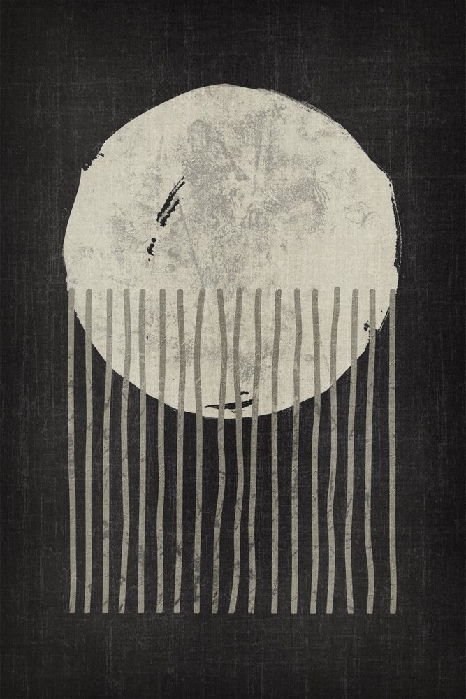 Monochrome Abstract Moon by Ema Paraschiv