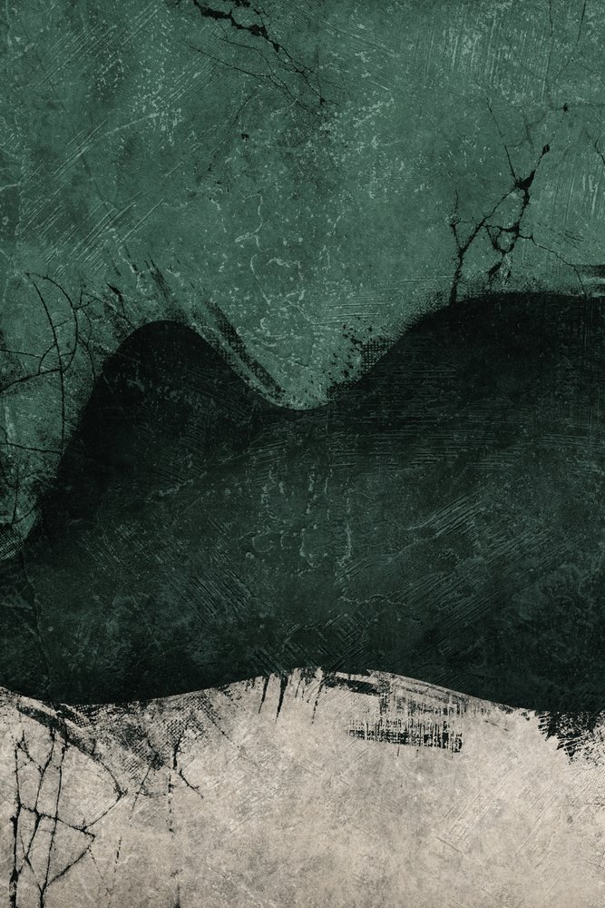 Moody Green Textured Landscape by Ema Paraschiv