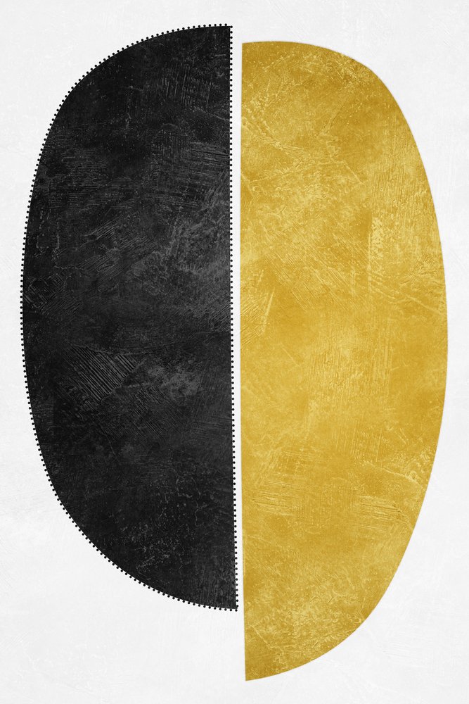 Textured Gold Black Abstract by Ema Paraschiv