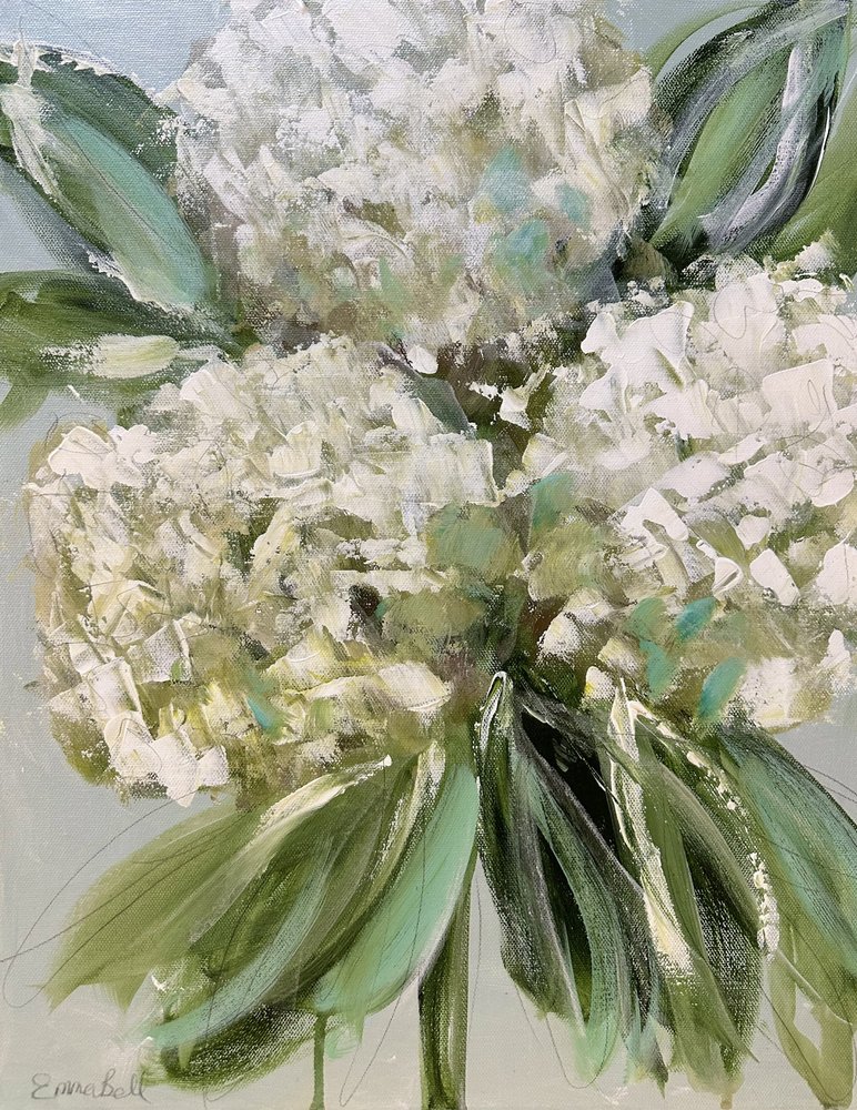 Fresh White Hydrangeas by Emma Bell