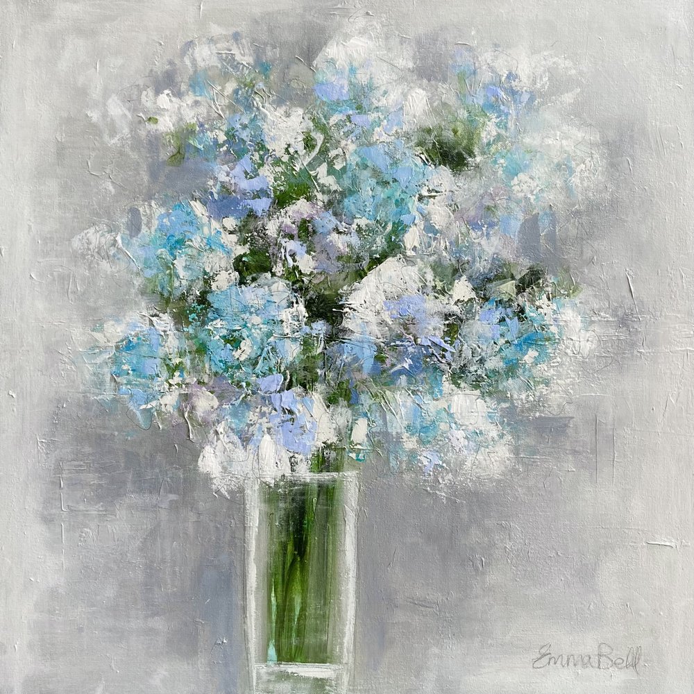 Soft Blue Flowers by Emma Bell