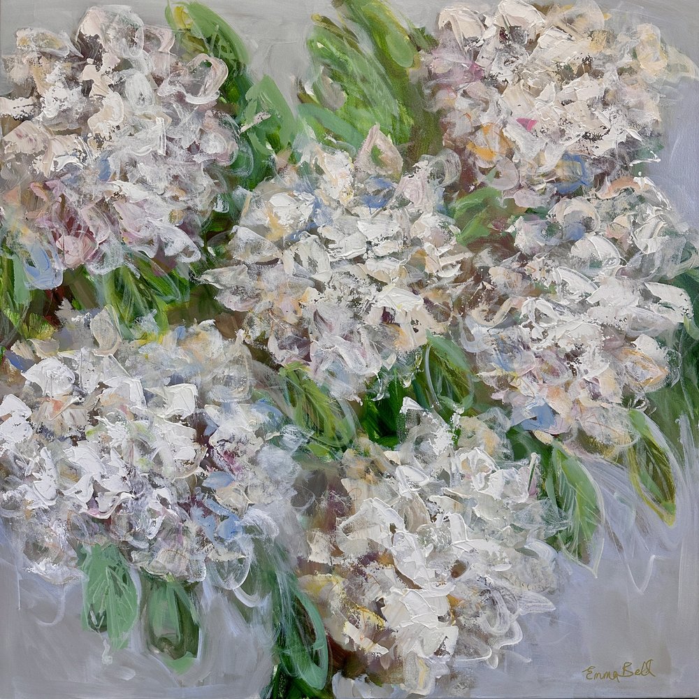 Textured White Flowers by Emma Bell