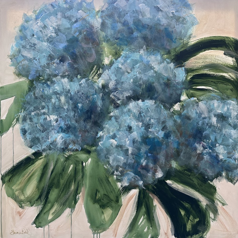 Vibrant Blue Hydrangeas by Emma Bell