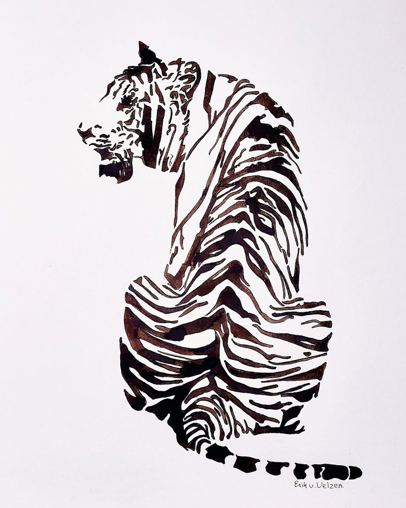 Majestic Striped Tiger by Erik Van Velzen