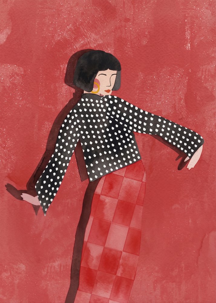 Dancing Woman Red Style by Essa Van Reis