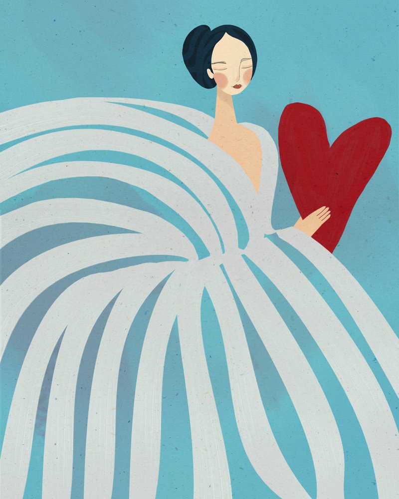 Serene Woman with Heart by Essa Van Reis