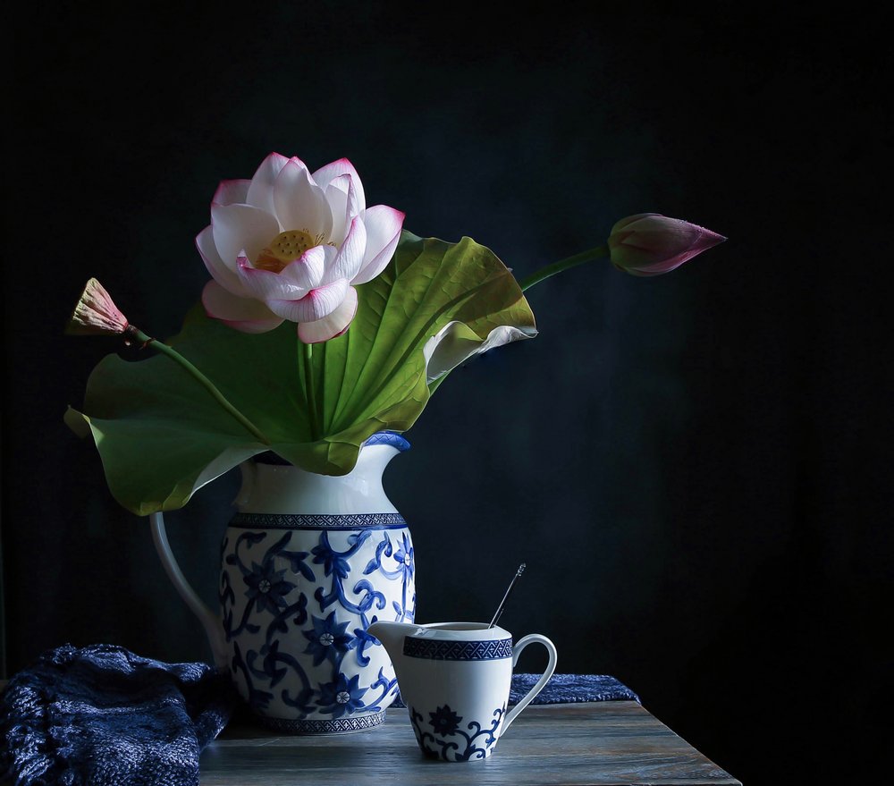 Serene Lotus Arrangement by Fangping Zhou