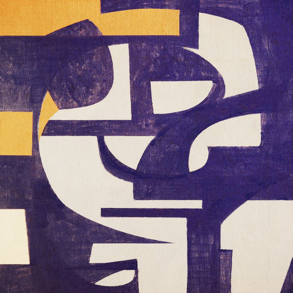 Violet Gold Abstract Shapes by Fernando Vieira