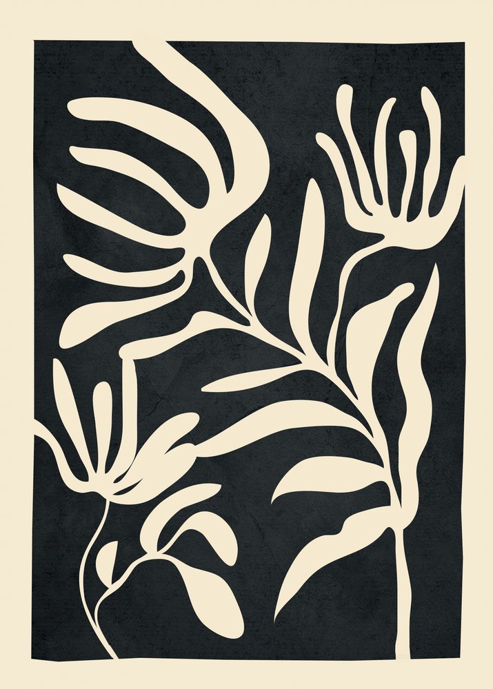 Abstract Botanical Forms by Flow Line