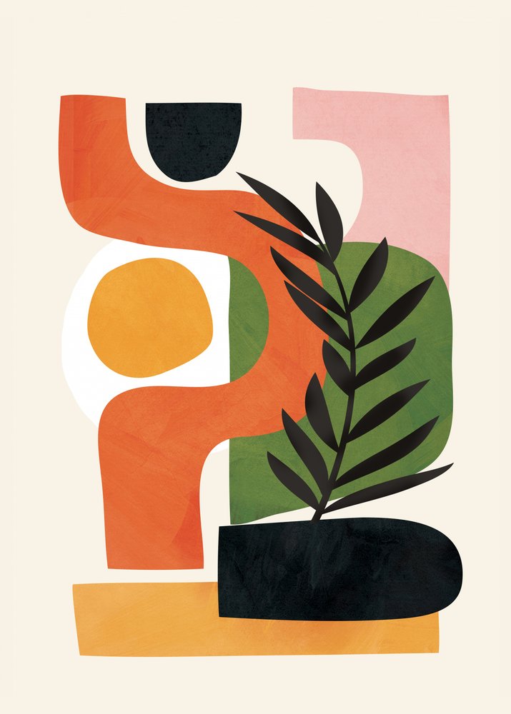 Organic Abstract Plant by Flow Line