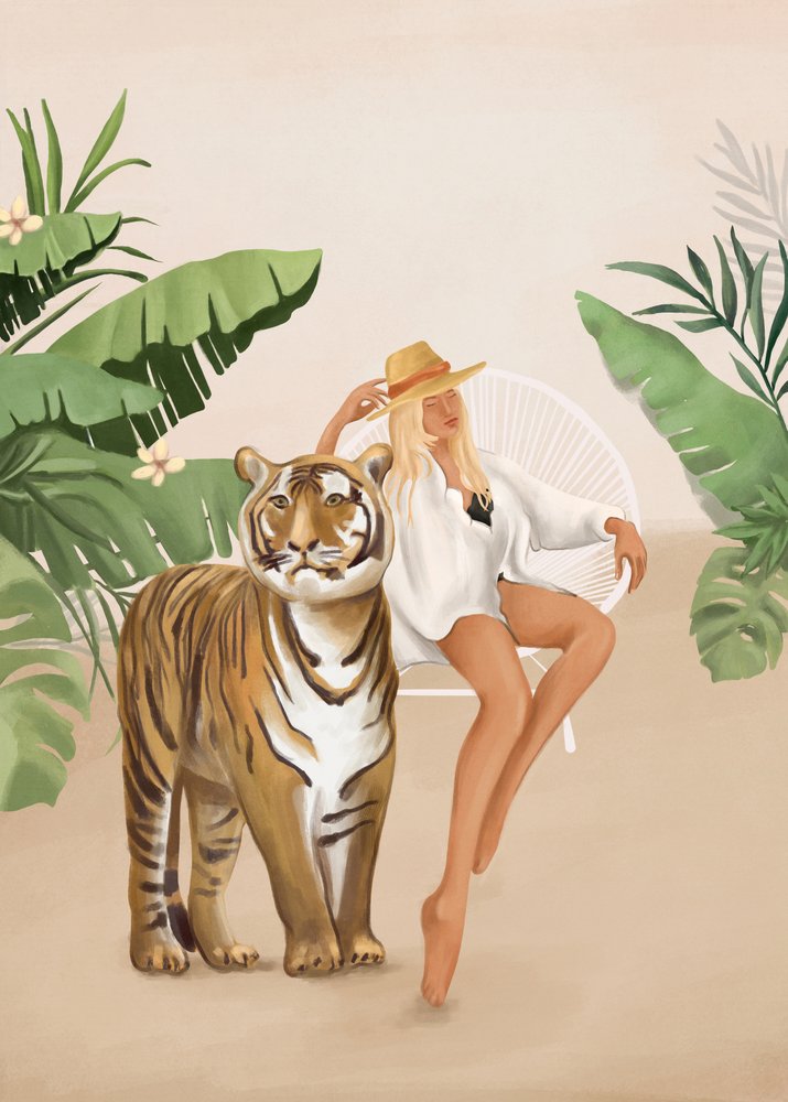 Tropical Tiger Woman by Flow Line