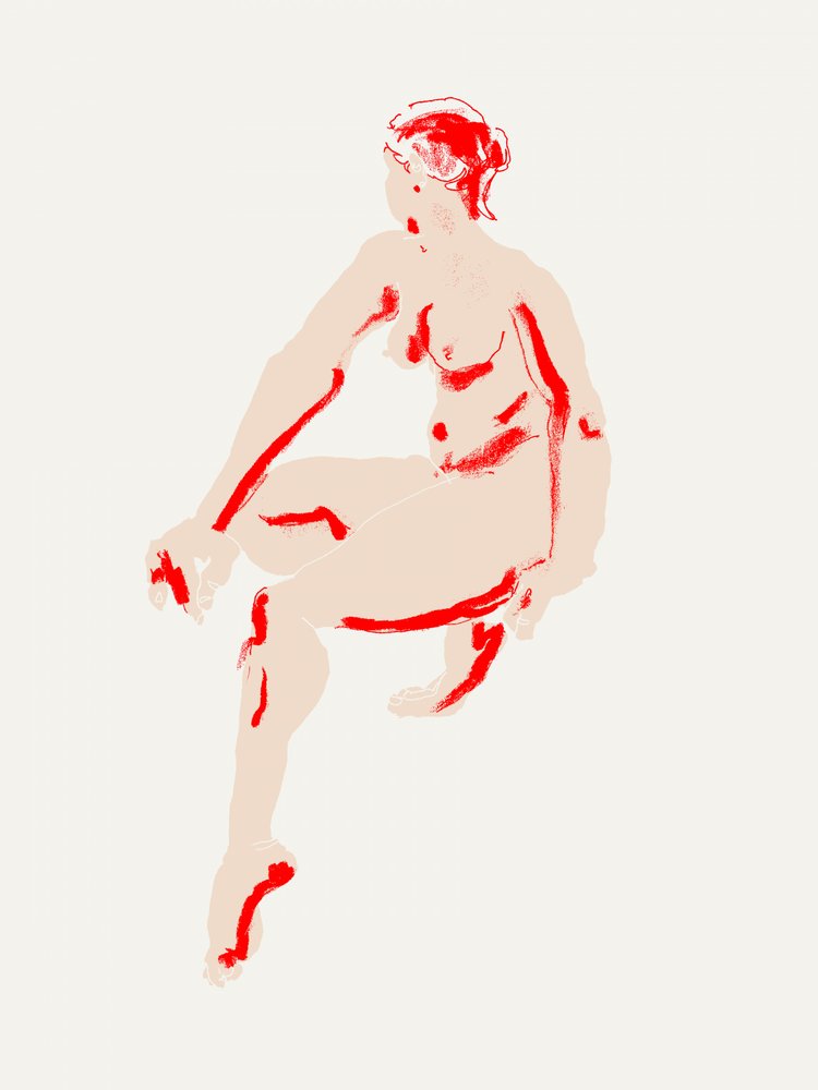 Abstract Red Nude by Francesco Gulina